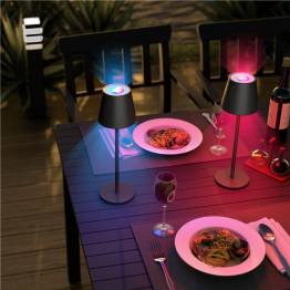  Rechargeable and waterproof RGBW LED table lamp with colored light and touch control - Black