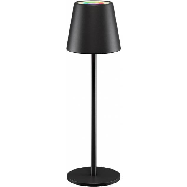 Rechargeable and waterproof RGBW LED table lamp with colored light and touch control - Black