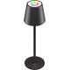 Rechargeable and waterproof RGBW LED table lamp with colored light and touch control - Black