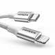 Ugreen woven USB-C to Lightning cable - MFi - 1m - Silver