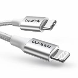  Ugreen woven USB-C to Lightning cable - MFi - 1m - Silver