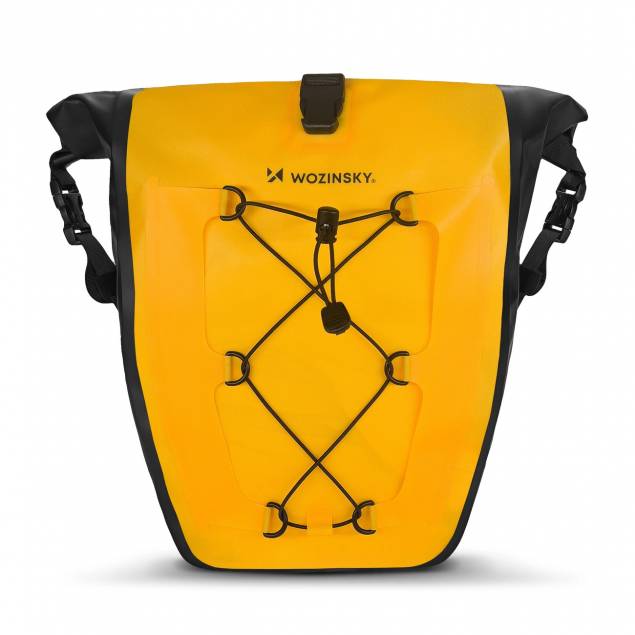 Waterproof pannier side bag for bicycle rack - 25l - Yellow