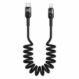 Mcdodo USB-C to Lightning spiral cable from 43 to 180 cm - Black woven