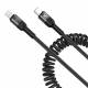 Mcdodo USB-C to Lightning spiral cable from 43 to 180 cm - Black woven