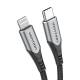 Vention woven MFi USB-C to Lightning cable - 2m - Black/Gray