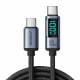 Joyroom woven USB-C cable with display - 100W - 1.2m - Black