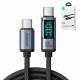 Joyroom woven USB-C cable with display - 100W - 1.2m - Black