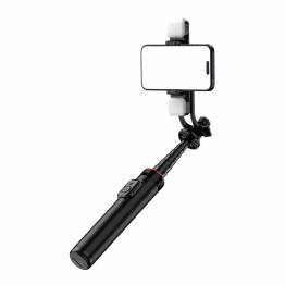  Selfie stick 3-in-1 with tripod, remote control and dual LED light - up to 1.33m