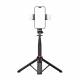 Selfie stick 3-in-1 with tripod, remote control and dual LED light - up to 1.33m