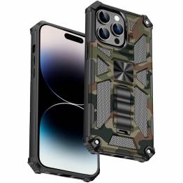 Extra protective iPhone 14 Pro case with kickstand - Green camo