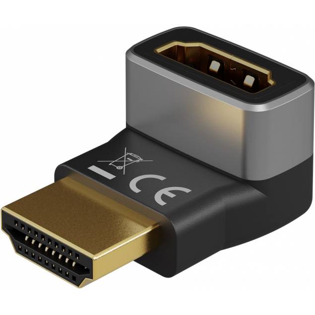 Goobay HDMI female to HDMI male with 90 degree angle - 8K@60Hz