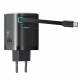 Joyroom 65W GaN PD charger with retractable USB-C cable and USB-C/USB-A ports