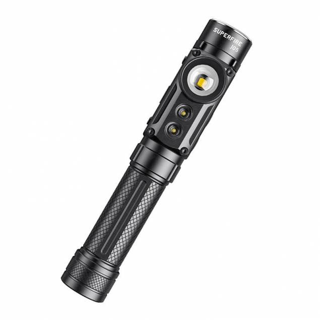 Triple flashlight with 2 lights and UV + waterproof, magnetic and rechargeable