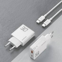  Dudao GaN 30W PD charger USB-C / USB-A incl 1m USB-C cable - White