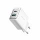 Joyroom Dual iPhone/iPad USB QC3.0 and USB-C PD charger - 30W - White