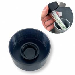  Geocache container for the top of a pipe with thread for a petling - 6.5cm - 3D printed - Black