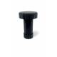 Geocache container with screw bottom for top of tube - 6.5cm - 3D printed - Black