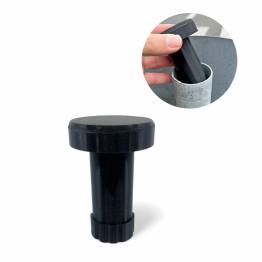 Geocache container with screw bottom for top of tube - 6.5cm - 3D printed - Black