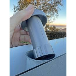  Geocache container with screw bottom for top of tube - 6.5cm - 3D printed - Gray