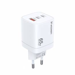  Wozinsky 65W GaN PD charger with 2x USB-C and 1x USB-A ports