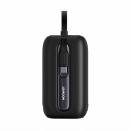 Mini power bank with Lightning and USB-C cables - 10,000mAh - 22.5W - Black