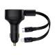 Baseus Enjoyment car charger with fixed 75 cm Lightning and USB-C cable - 30W