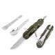 5-in-1 outdoor camping cutlery set with corkscrew and bottle opener