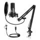 Maono microphone with adjustable arm and pop filter for podcasts and streaming - USB-C/USB-A