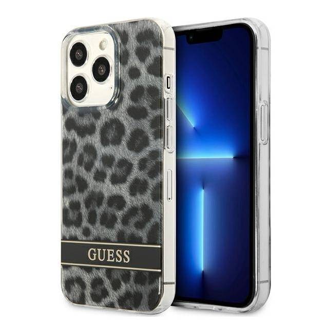 Guess GUHCP13LHSLEOK iPhone 13 Pro / 13 grå hardcase Leopard