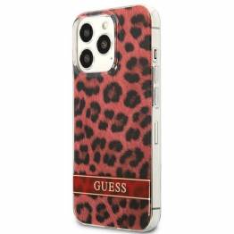  Guess GUHCP13LHSLEOR iPhone 13 Pro / 13 rød hardcase Leopard