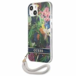  Guess GUHCP13MHFLSB iPhone 13 blå hardcase med blomsterstrop