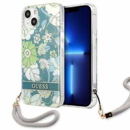 Guess GUHCP13SHFLSN iPhone 13 mini grøn hardcase med blomstret rem