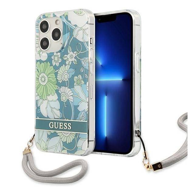 Guess GUHCP13XHFLSN iPhone 13 Pro Max grøn hardcase med blomsterrem