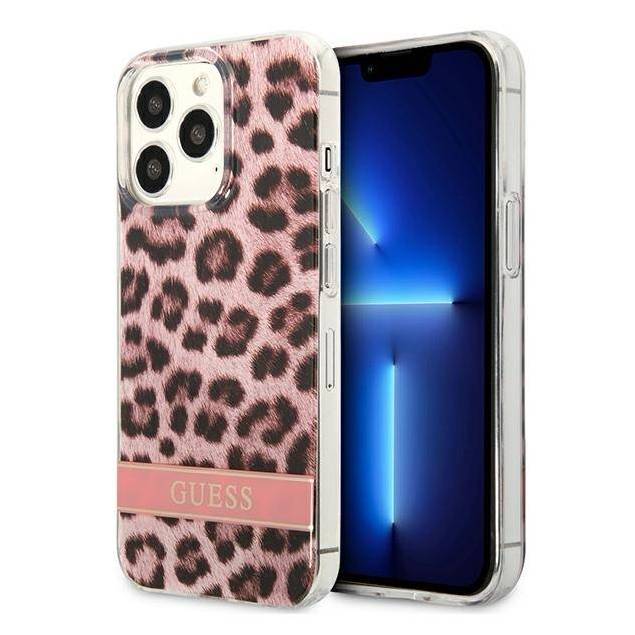 Guess GUHCP13XHSLEOP iPhone 13 Pro Max pink hardcase Leopard