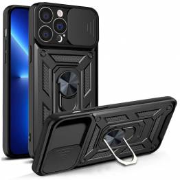 Hybrid Armor Camshieldcover til iPhone 13 Pro Max med kamera-cover i sort