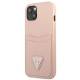 Guess iPhone 13 pink hardcase SaffianoTriangle Logo Cardslot