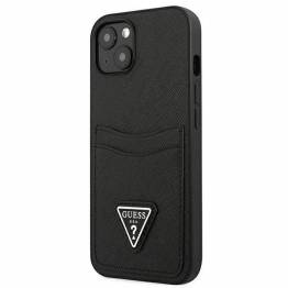  Guess iPhone 13 mini sort hardcase Saffiano Triangle Logo kortholder