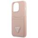 Guess iPhone 13 Pro Max pink hardcase Saffiano Triangle Logo kortholder