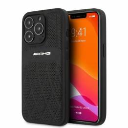 AMG iPhone 13 Pro / 13 sort hardcase læder buede linjer