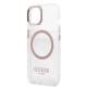 Guess Metal Outline MagSafe cover til iPhone 13 - pink