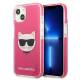 Karl Lagerfeld Choupette cover til iPhone 13 - fuchsia