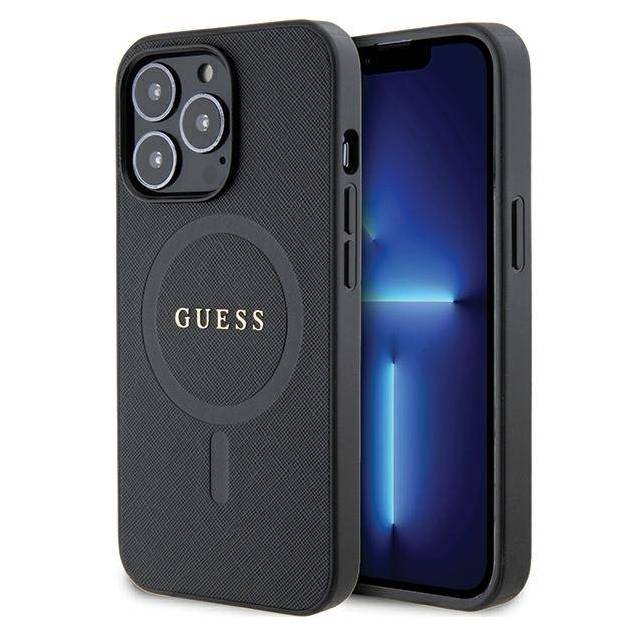 Guess cover til iPhone 13 Pro Max - sort Saffiano MagSafe