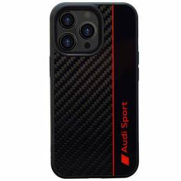 Audi Carbon Fiber Stripe iPhone 13 Pro Max sort hardcase