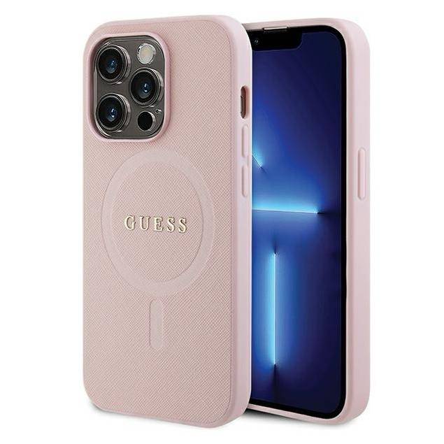 Guess cover til iPhone 13 Pro / 13 - pink Saffiano MagSafe