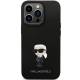 Karl Lagerfeld til iPhone 13 Pro Max - sort silikone Ikonik metal-pin