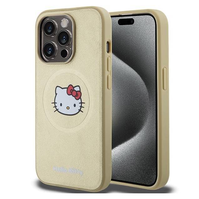 Hello Kitty læder Kitty Head MagSafe cover til iPhone 13 Pro / 13 - guld