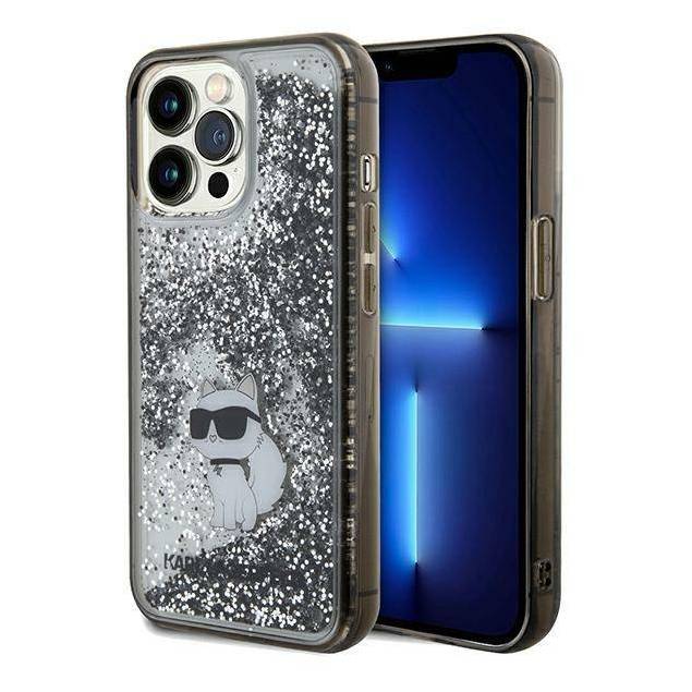 Karl Lagerfeld Liquid Glitter Choupette-cover til iPhone 13 Pro Max - transparent