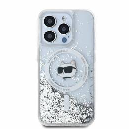  Karl Lagerfeld Liquid Glitter Choupette Head MagSafe cover til iPhone 13 Pro Max - transparent