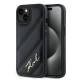 Karl Lagerfeld Diagonal Quiltet Skrift cover til iPhone 13 - sort