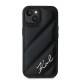 Karl Lagerfeld Diagonal Quiltet Skrift cover til iPhone 13 - sort